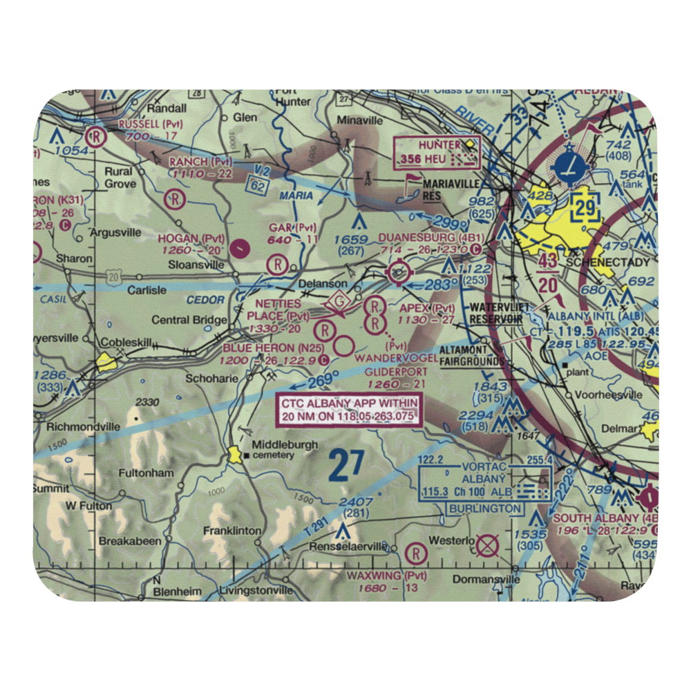 Blue Heron Airport (N25) VFR Sectional Mouse Pad 