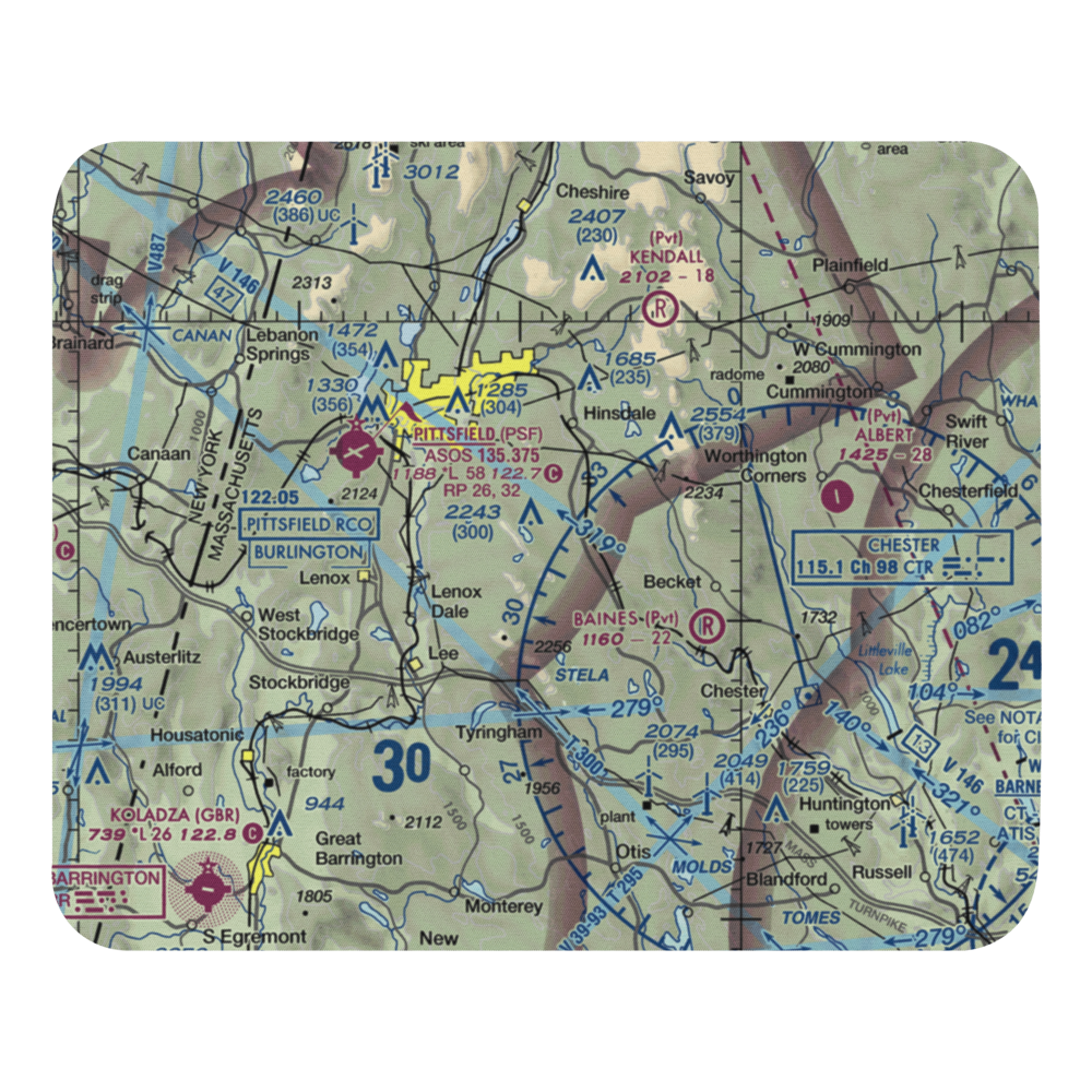 Blueberry Hill Airport (MA77) VFR Sectional Mouse Pad 