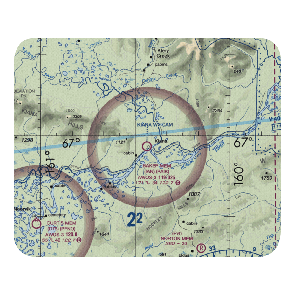 Bob Baker Memorial Airport (IAN) VFR Sectional Mouse Pad 