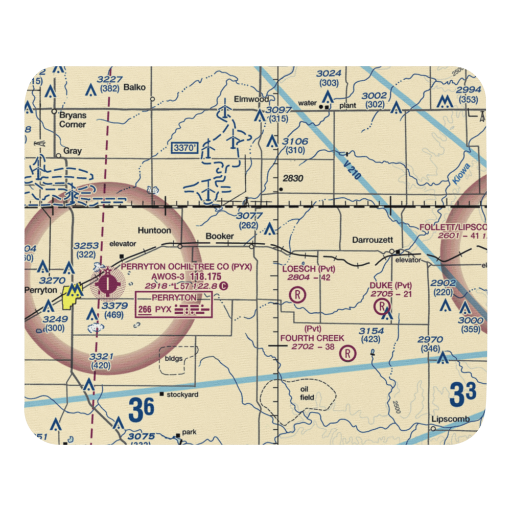 Booker Airport (US-0149) VFR Sectional Mouse Pad 