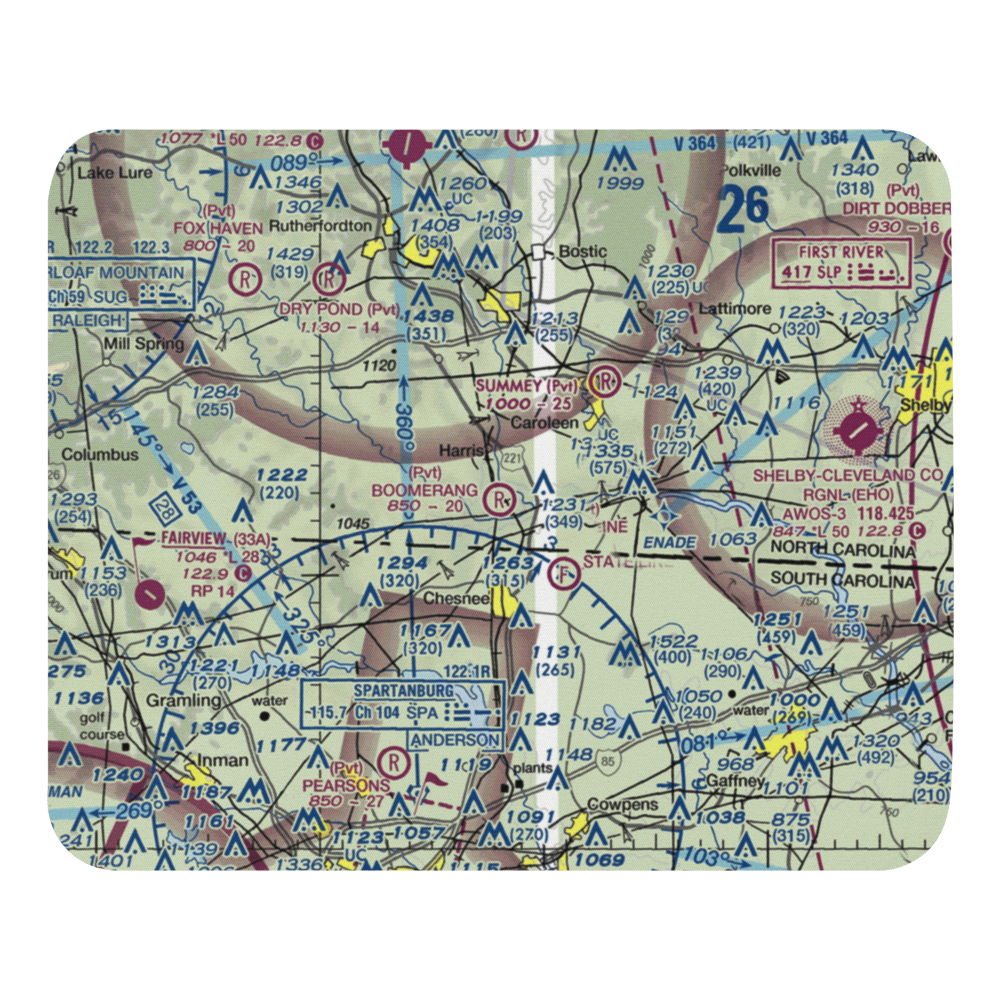 Boomerang Airport (NC02) VFR Sectional Mouse Pad 