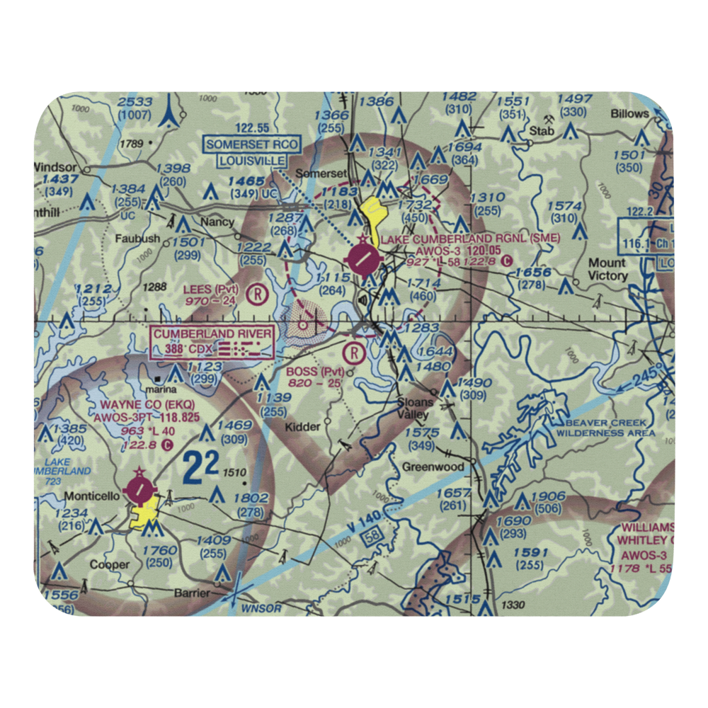 Boss Airport (08KY) VFR Sectional Mouse Pad 