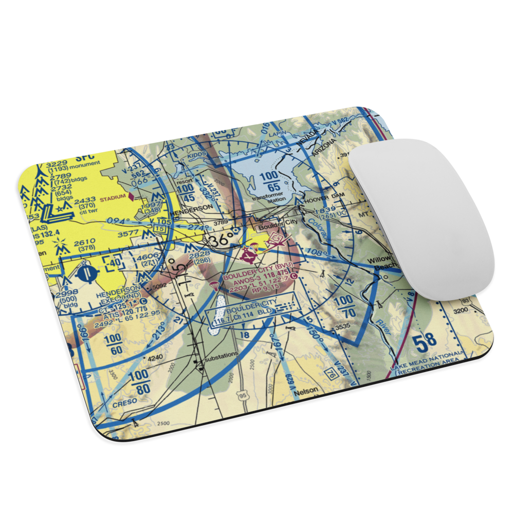 Boulder City Municipal Airport (BVU) VFR Sectional Mouse Pad 