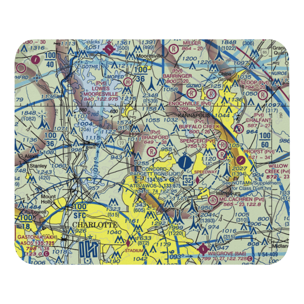 Bradford Field Airport (NC05) VFR Sectional Mouse Pad 