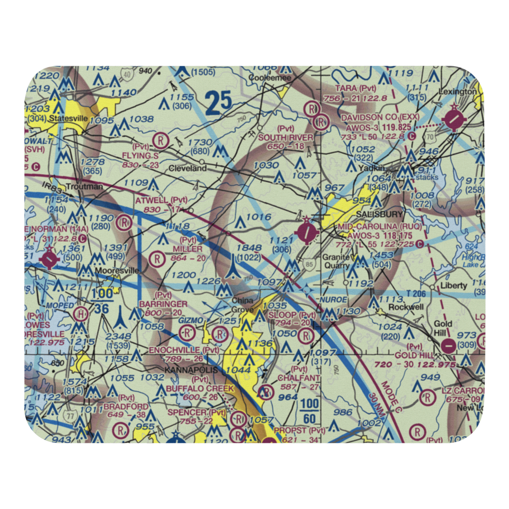 Bradley Field (NC29) VFR Sectional Mouse Pad 