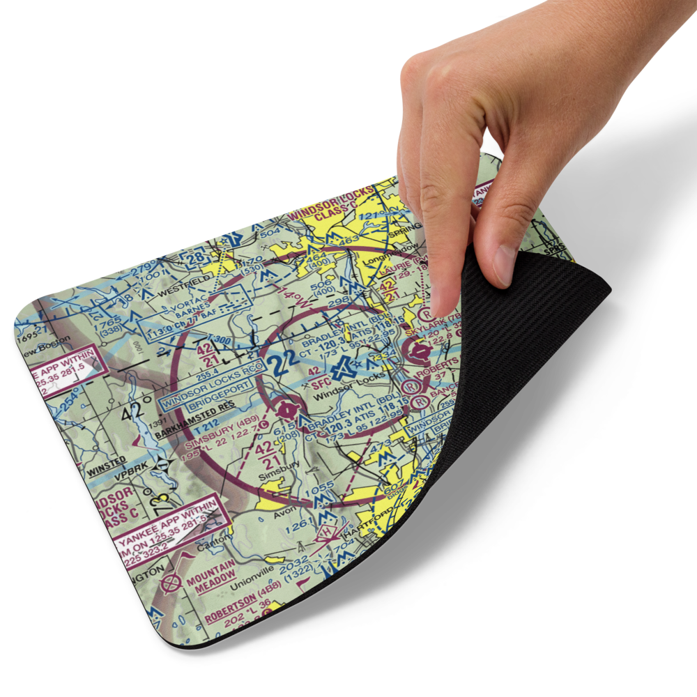Bradley International Airport (BDL) VFR Sectional Mouse Pad 