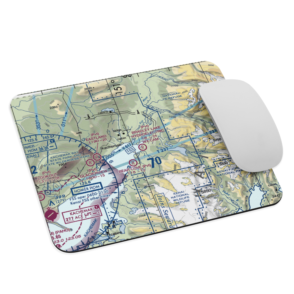 Bradley Lake Hydroelectri Project Airstrip (0AK7) VFR Sectional Mouse Pad 