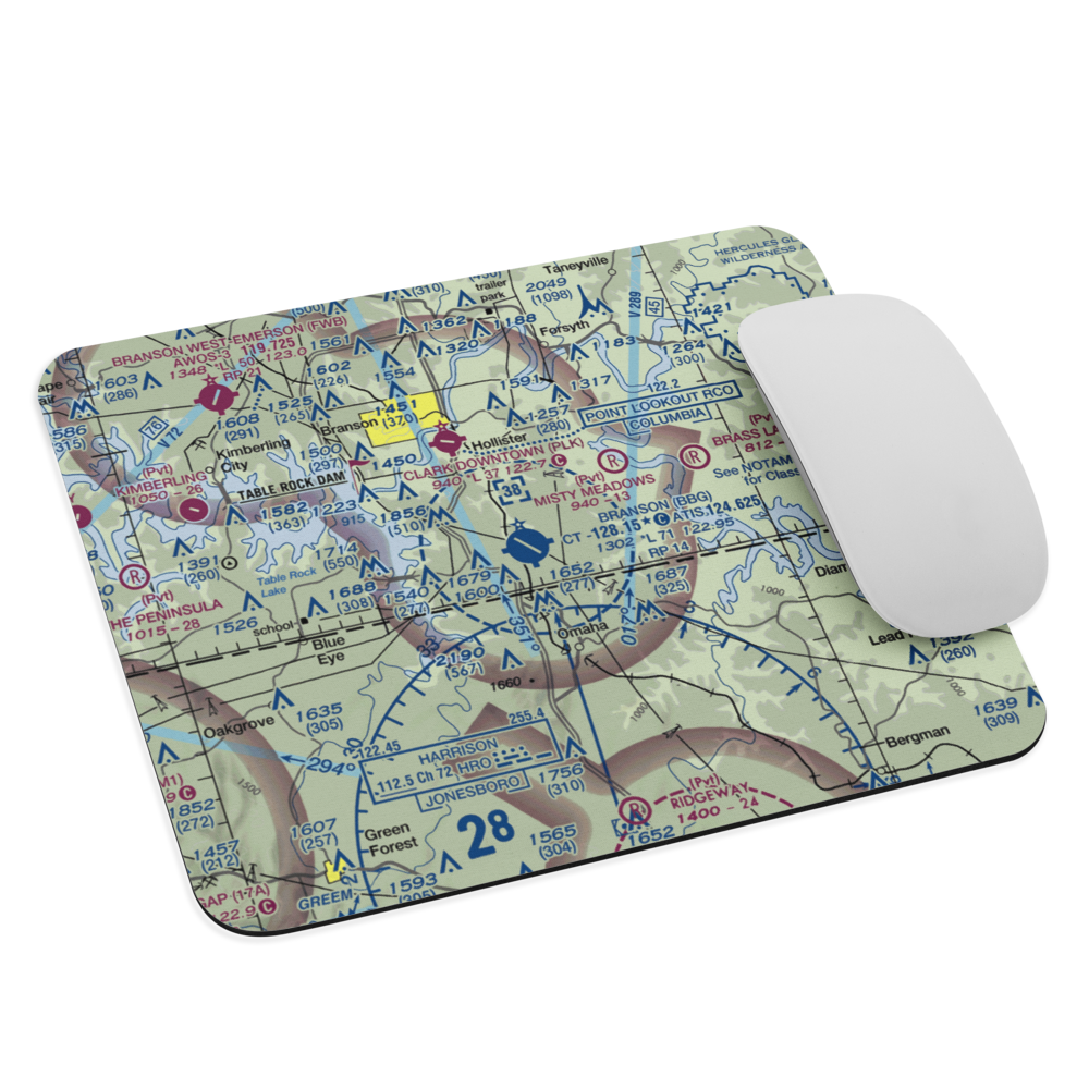 Branson Airport (BBG) VFR Sectional Mouse Pad 