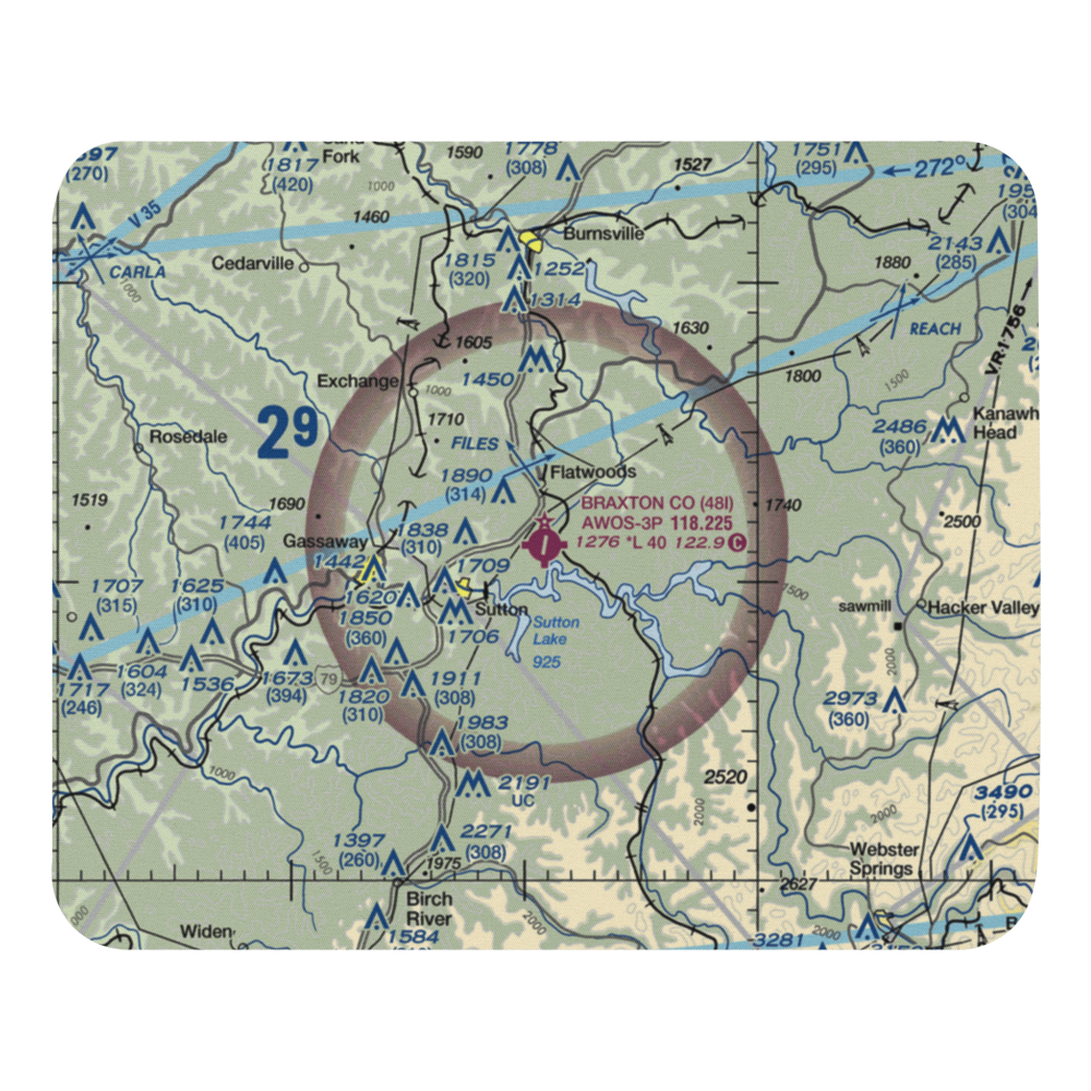 Braxton County Airport (48I) VFR Sectional Mouse Pad 