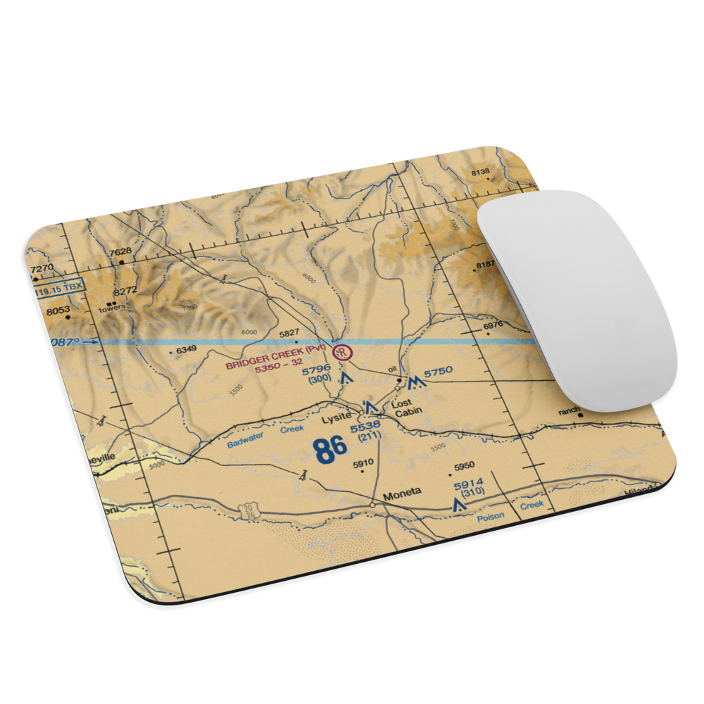 Bridger Creek Airport (WY34) VFR Sectional Mouse Pad 