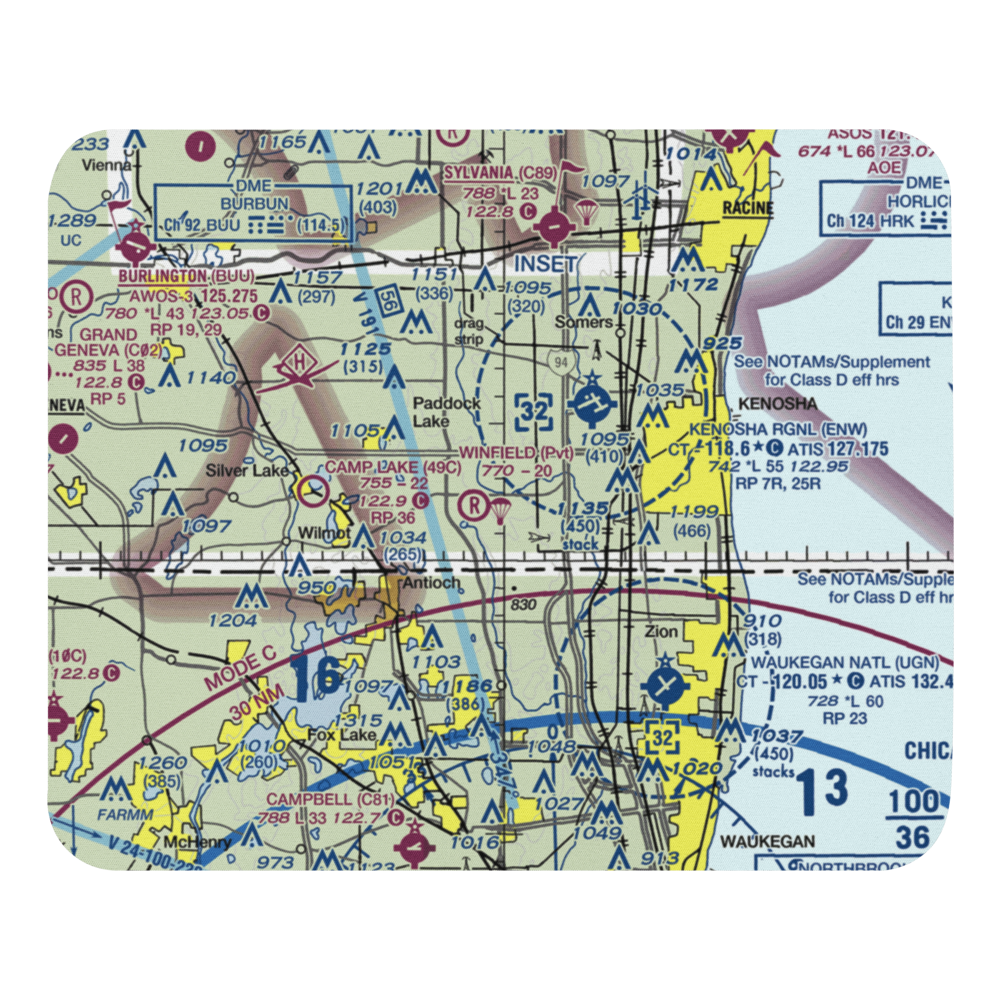 Bristol Airport (WN63) VFR Sectional Mouse Pad 
