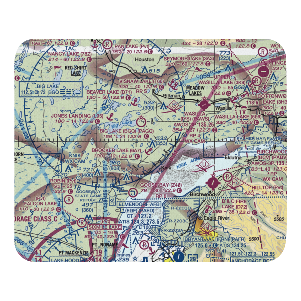 Brocker Lake Seaplane Base (6A7) VFR Sectional Mouse Pad 