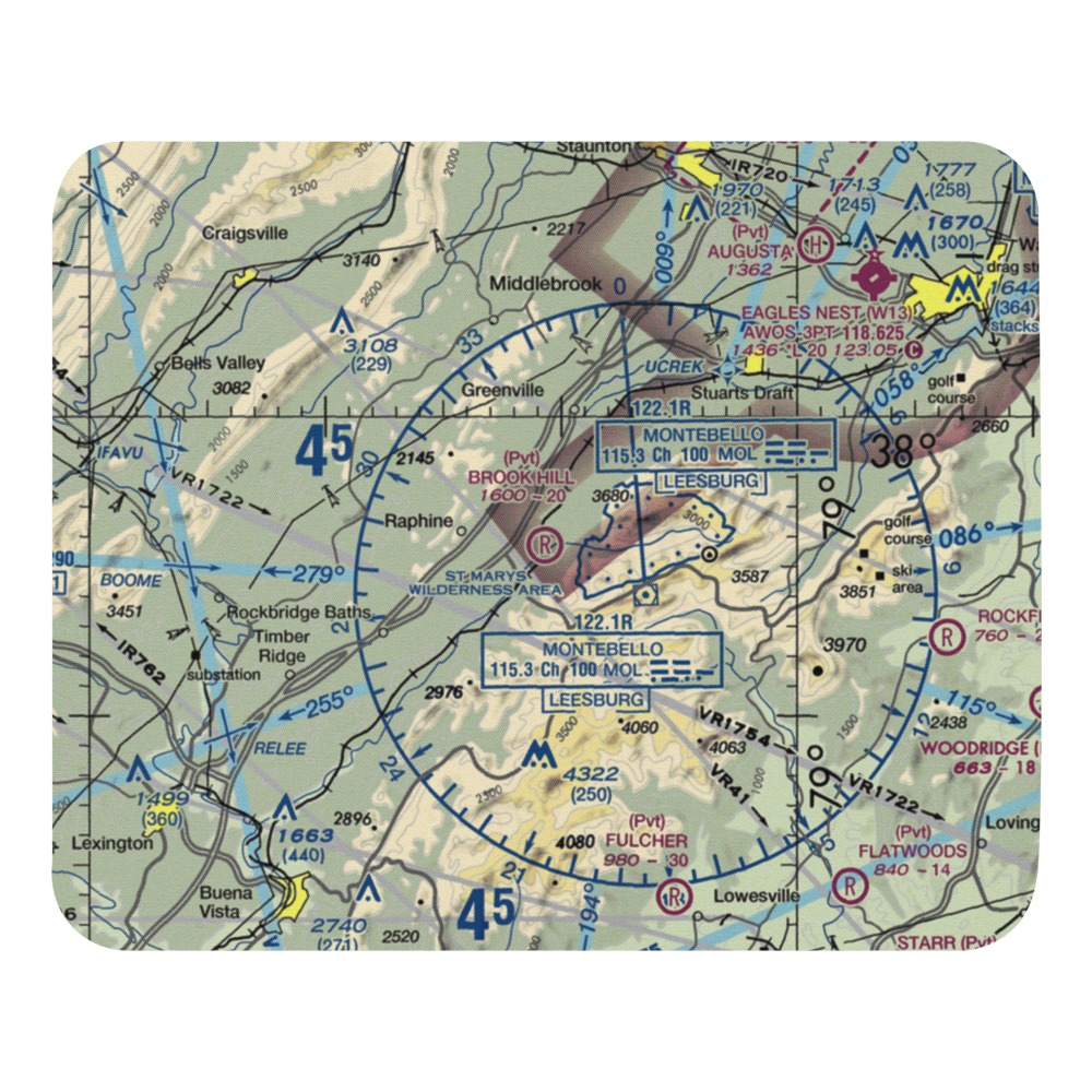 Brook Hill Farm Airport (VA00) VFR Sectional Mouse Pad 