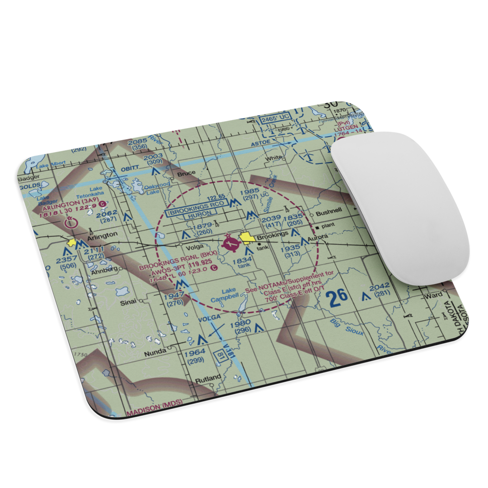 Brookings Regional Airport (BKX) VFR Sectional Mouse Pad 