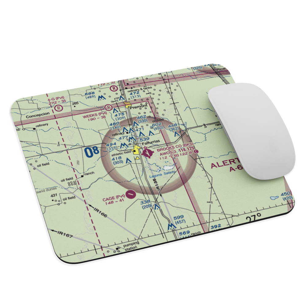 Brooks County Airport (BKS) VFR Sectional Mouse Pad 