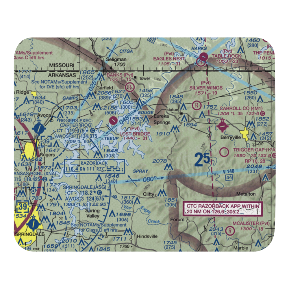 Buck Mountain Airport (18AR) VFR Sectional Mouse Pad 