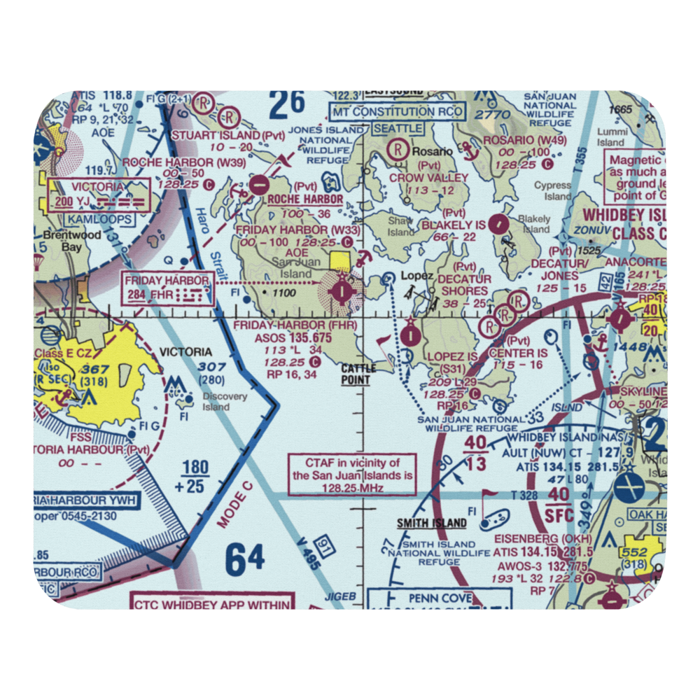 Burden Field-(Rabbit Run) Airport (61WA) VFR Sectional Mouse Pad 
