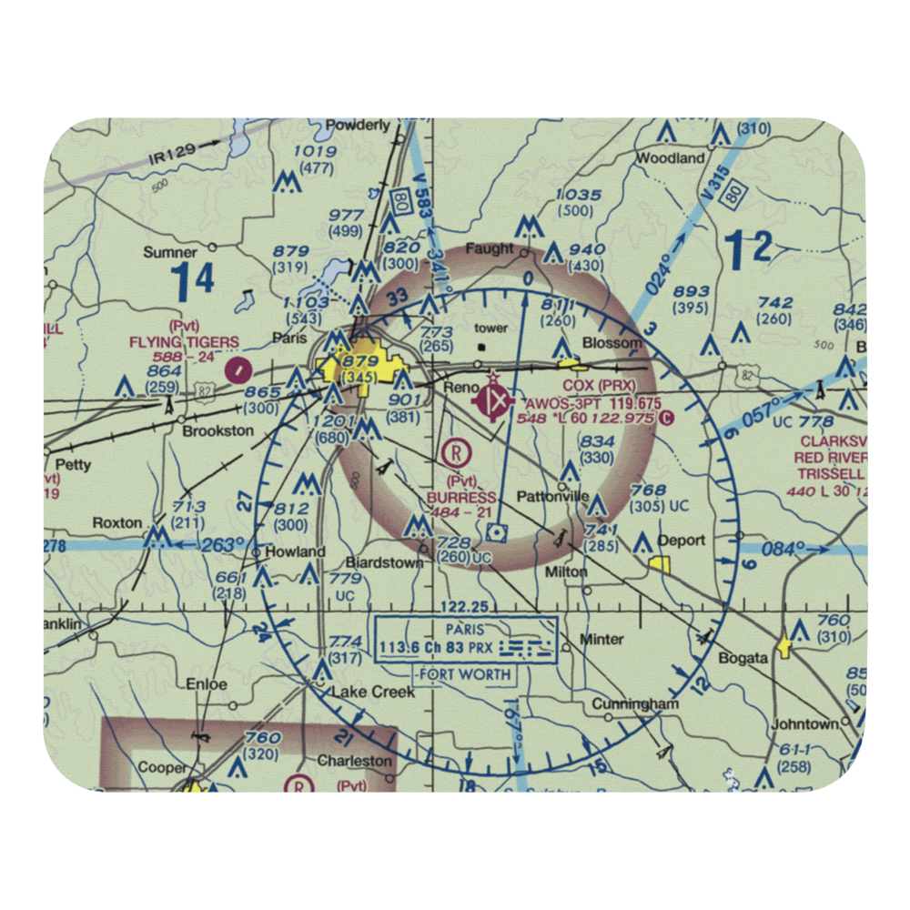 Burress Airport (XS30) VFR Sectional Mouse Pad 