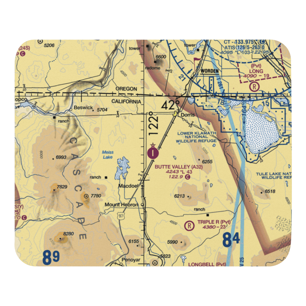 Butte Valley Airport (A32) VFR Sectional Mouse Pad 