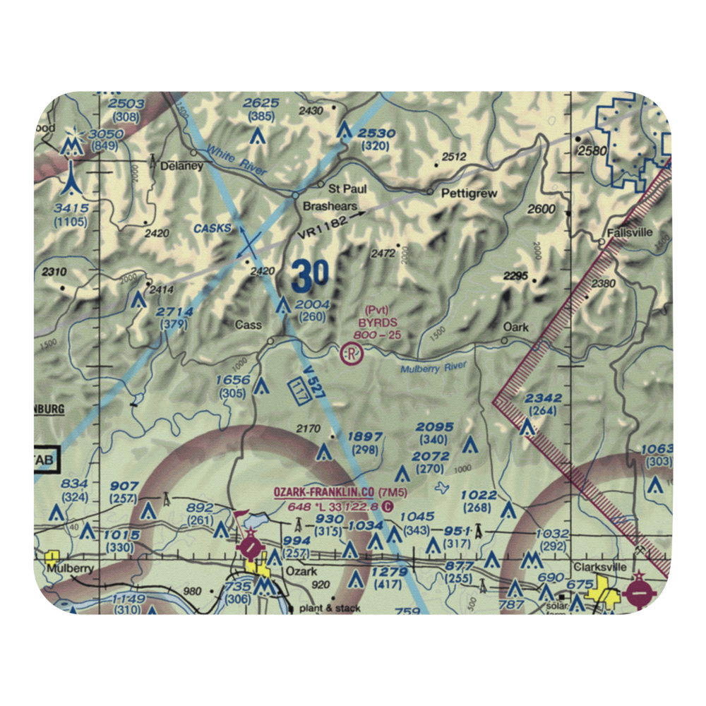 Byrd's Backcountry Airstrip (51AR) VFR Sectional Mouse Pad 