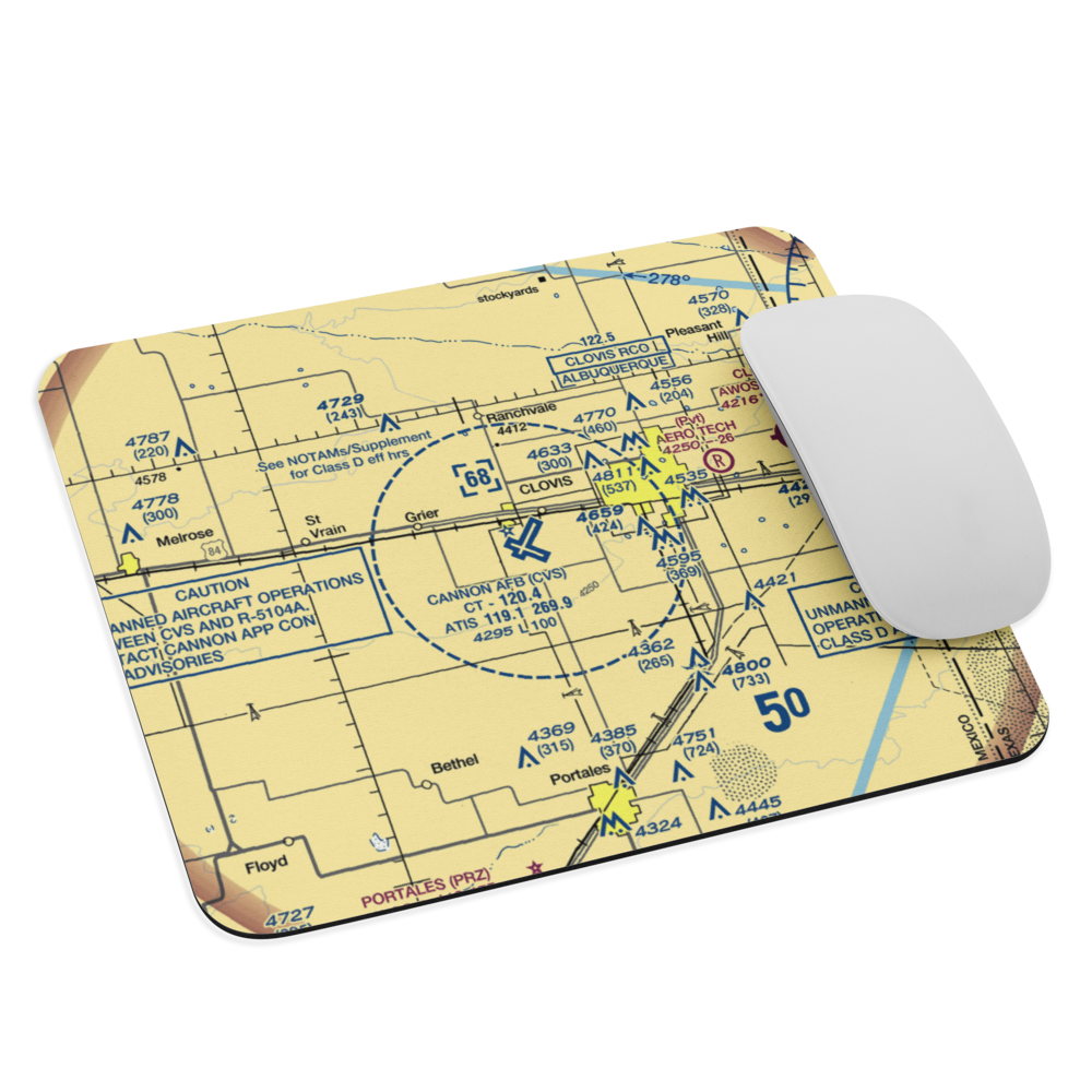 Cannon Air Force Base (CVS) VFR Sectional Mouse Pad 