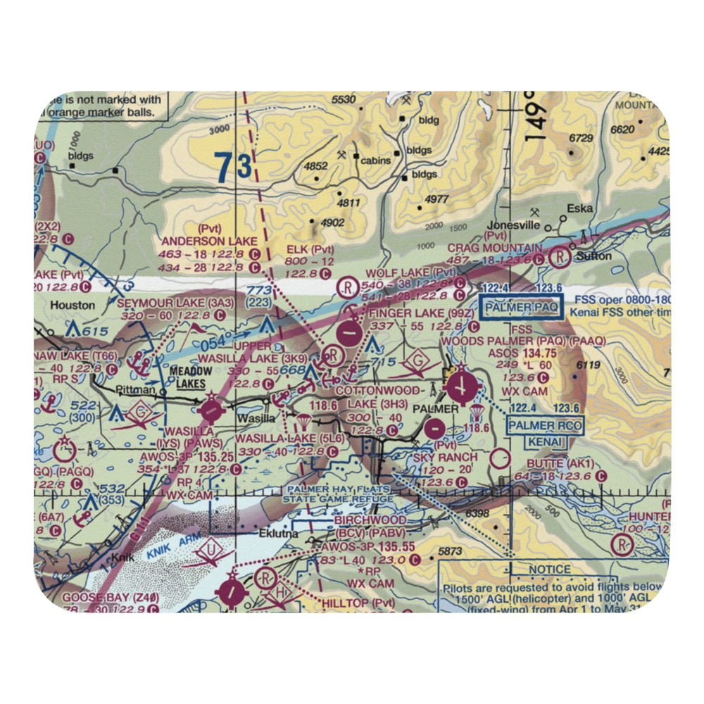 Cardwell Strip (34AK) VFR Sectional Mouse Pad 
