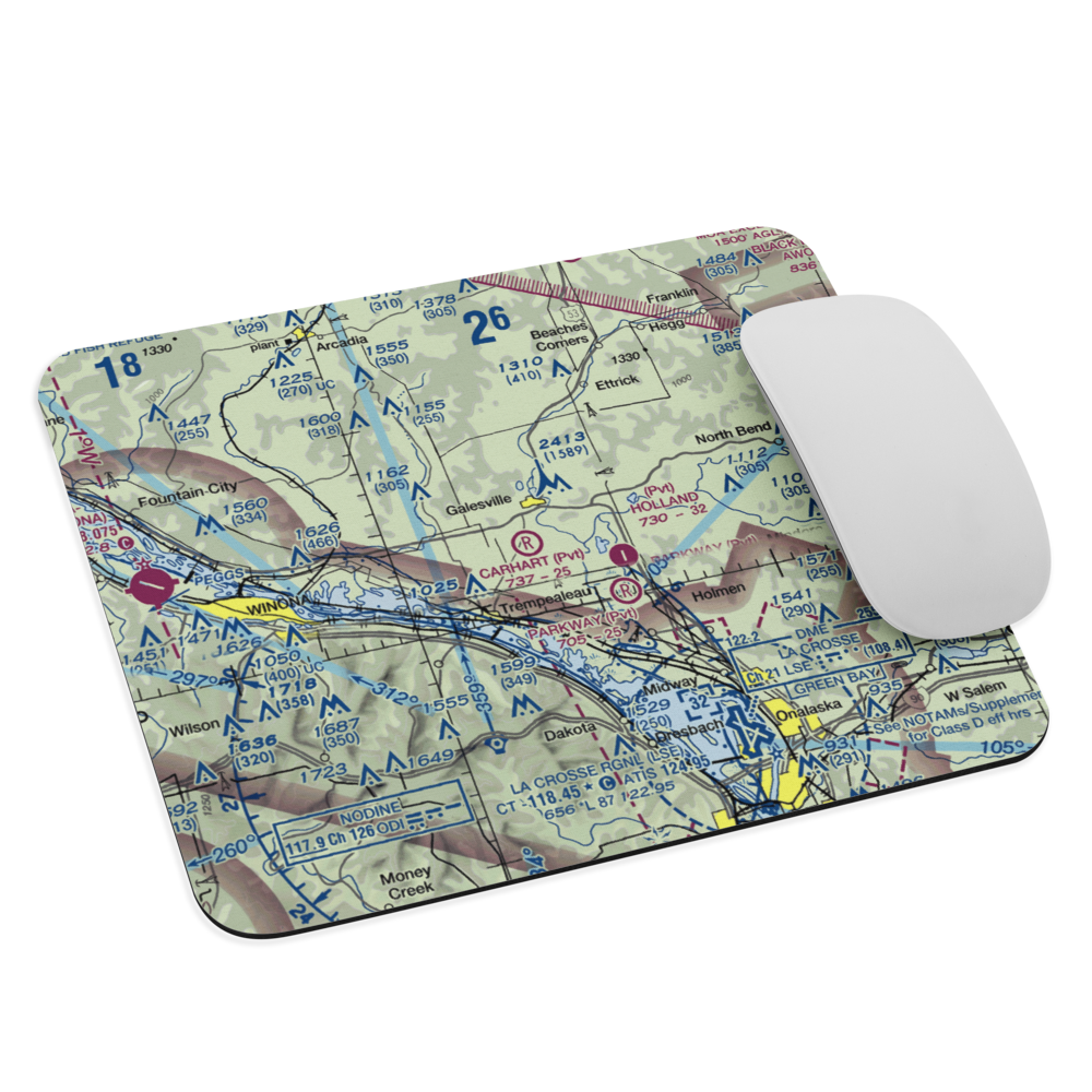 Carhart Farms Airport (4WI8) VFR Sectional Mouse Pad 