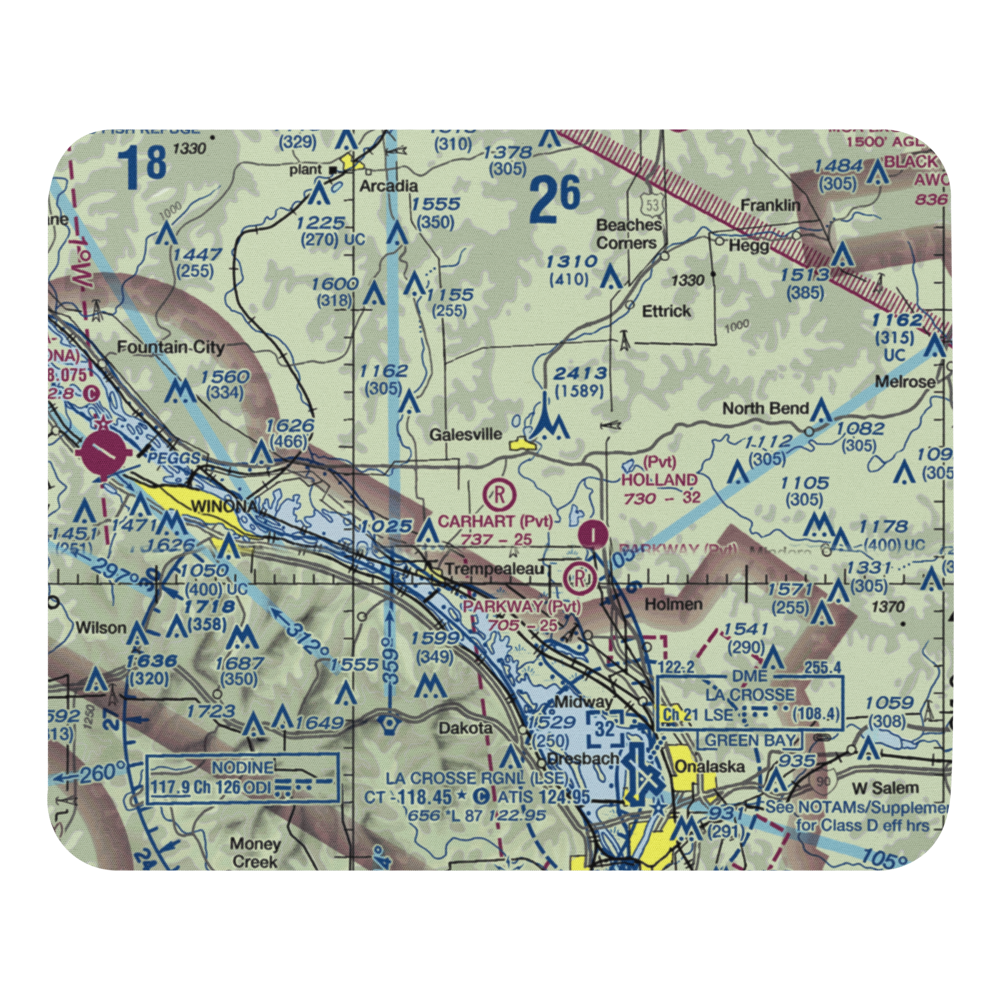 Carhart Farms Airport (4WI8) VFR Sectional Mouse Pad 