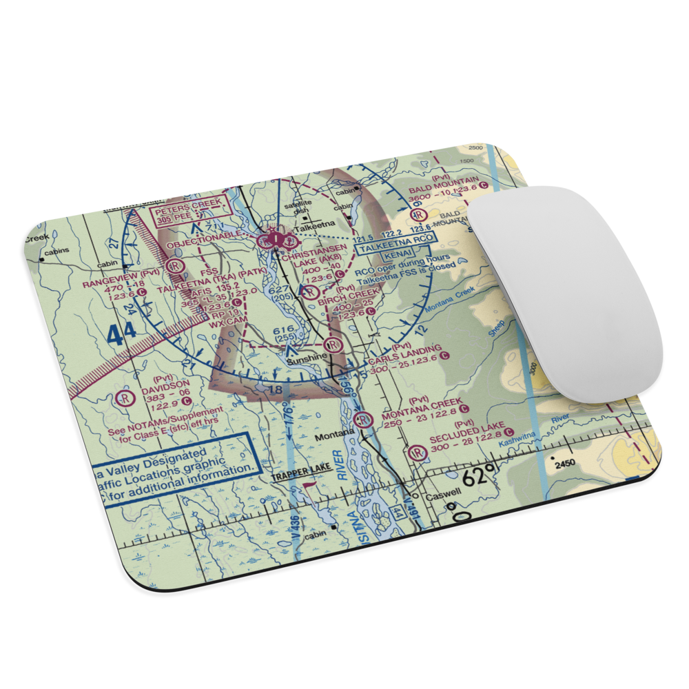 Carl's Landing Airport (AK19) VFR Sectional Mouse Pad 