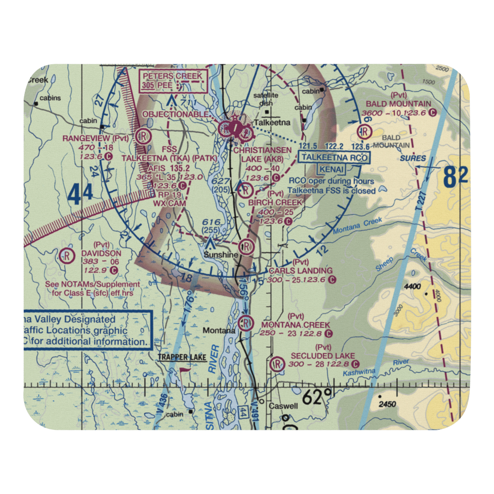 Carl's Landing Airport (AK19) VFR Sectional Mouse Pad 