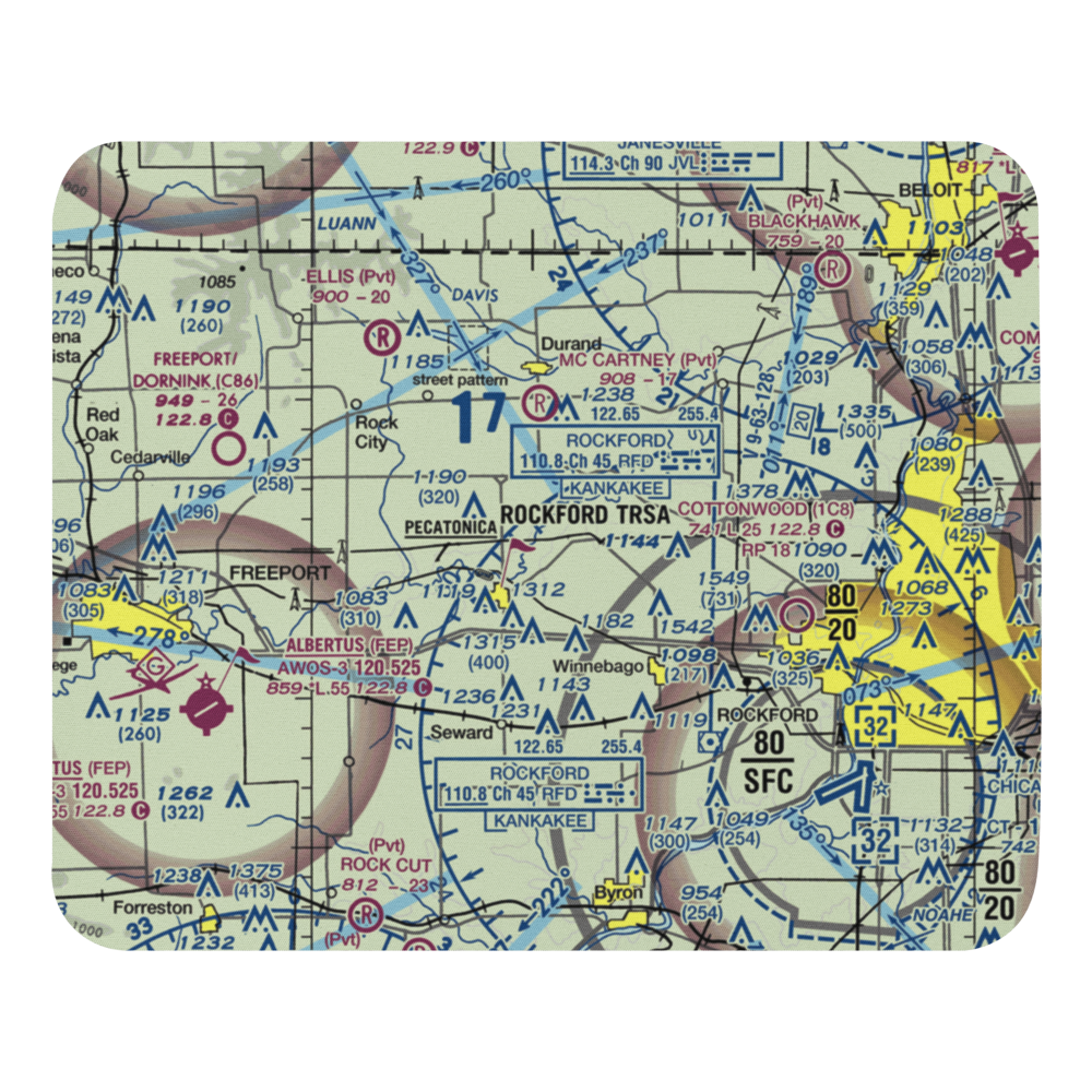 Carlson RLA Restricted Landing Area (IS19) VFR Sectional Mouse Pad 
