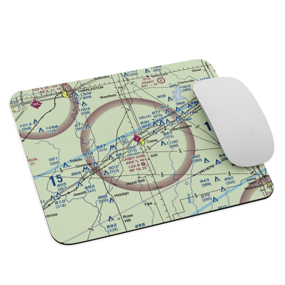 Casey Municipal Airport (1H8) VFR Sectional Mouse Pad 
