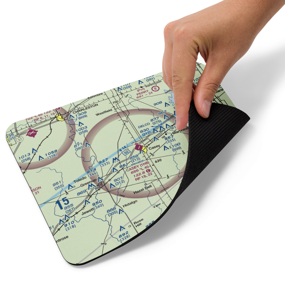 Casey Municipal Airport (1H8) VFR Sectional Mouse Pad 