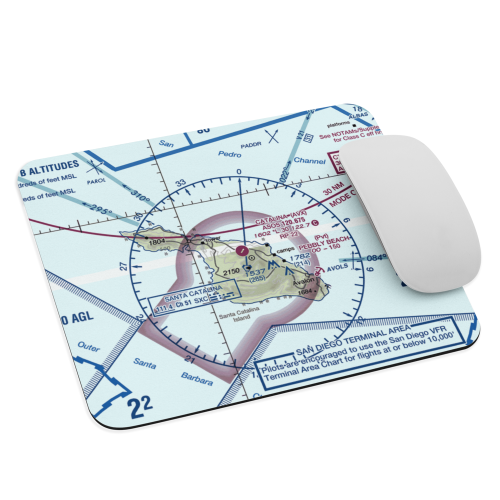 Catalina Airport (AVX) VFR Sectional Mouse Pad 
