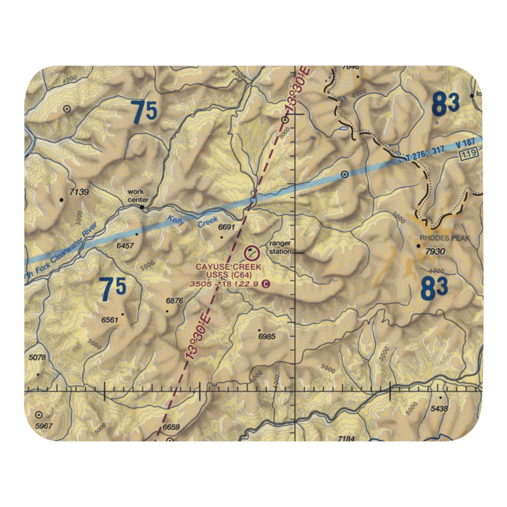 Cayuse Creek /US Forest Service Airport (C64) VFR Sectional Mouse Pad 