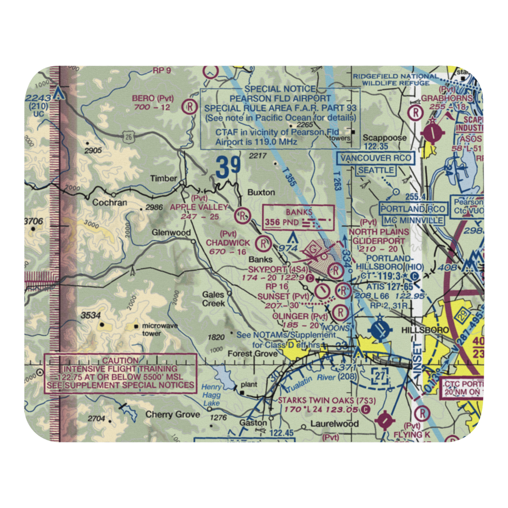 Chadwick Airport (OR27) VFR Sectional Mouse Pad 