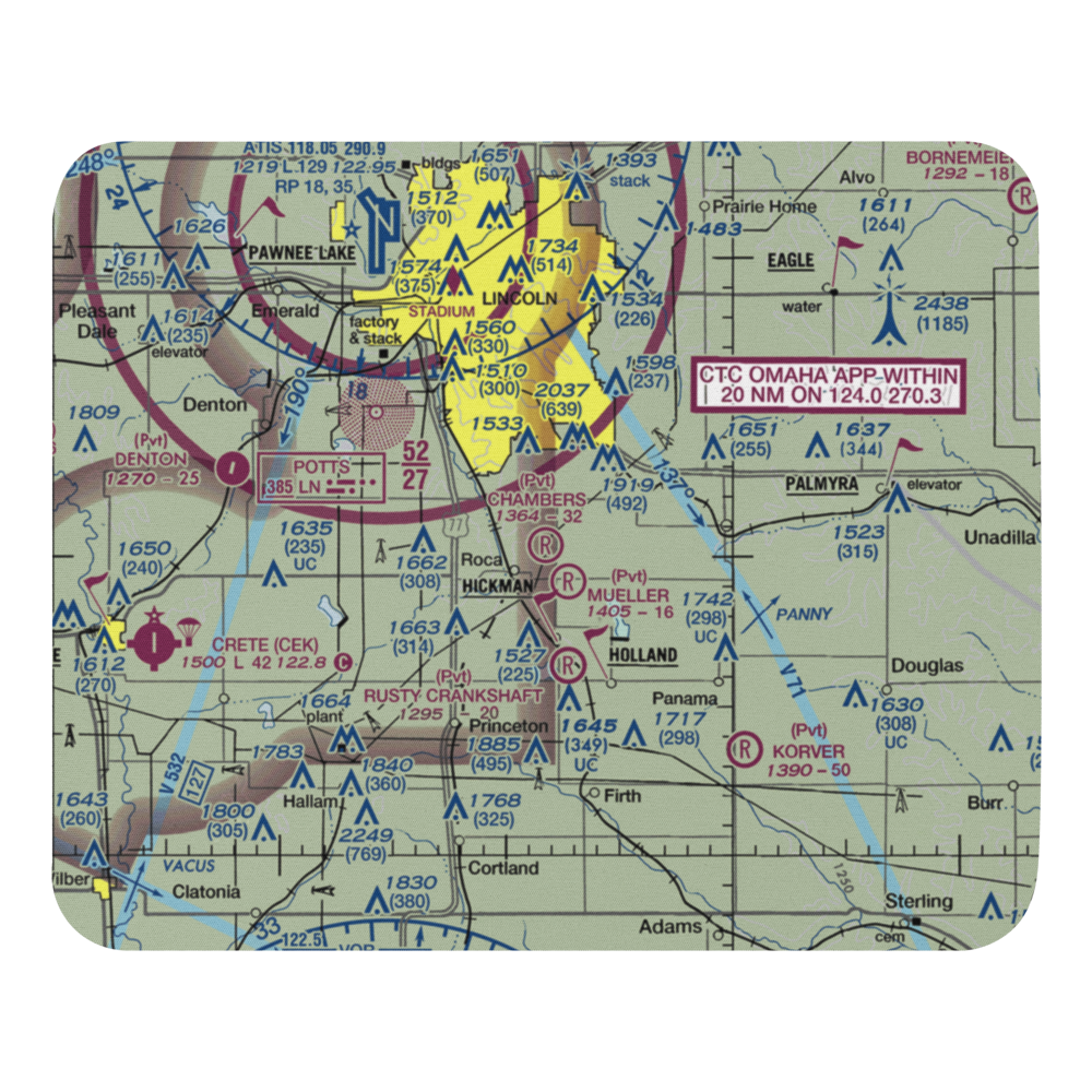 Chambers Airfield (NE80) VFR Sectional Mouse Pad 