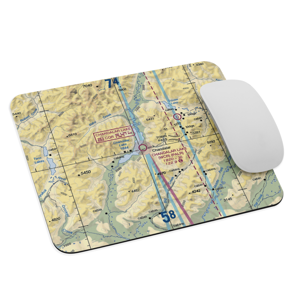 Chandalar Lake Airport (WCR) VFR Sectional Mouse Pad 