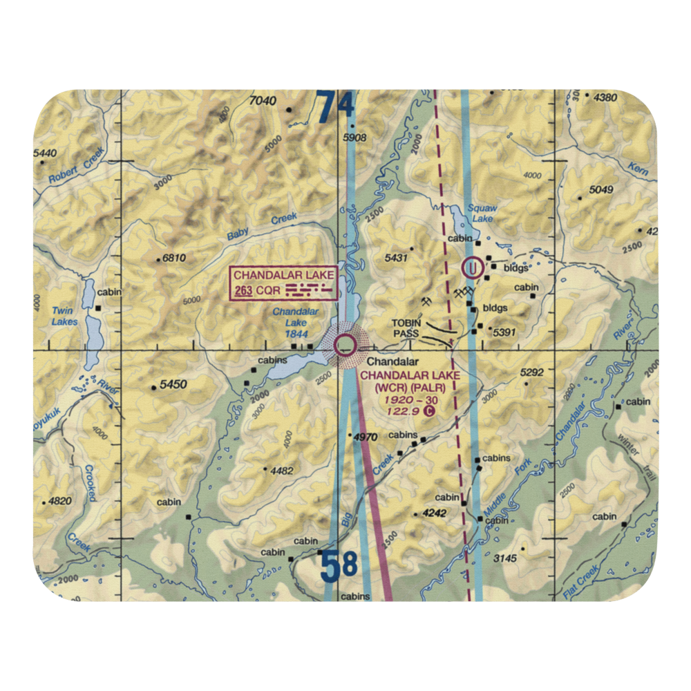 Chandalar Lake Airport (WCR) VFR Sectional Mouse Pad 