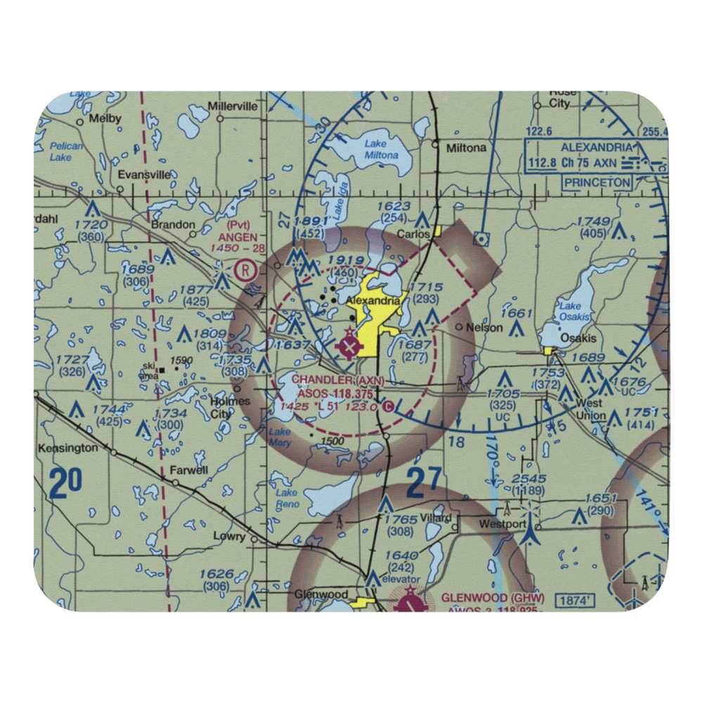 Chandler Field (AXN) VFR Sectional Mouse Pad 