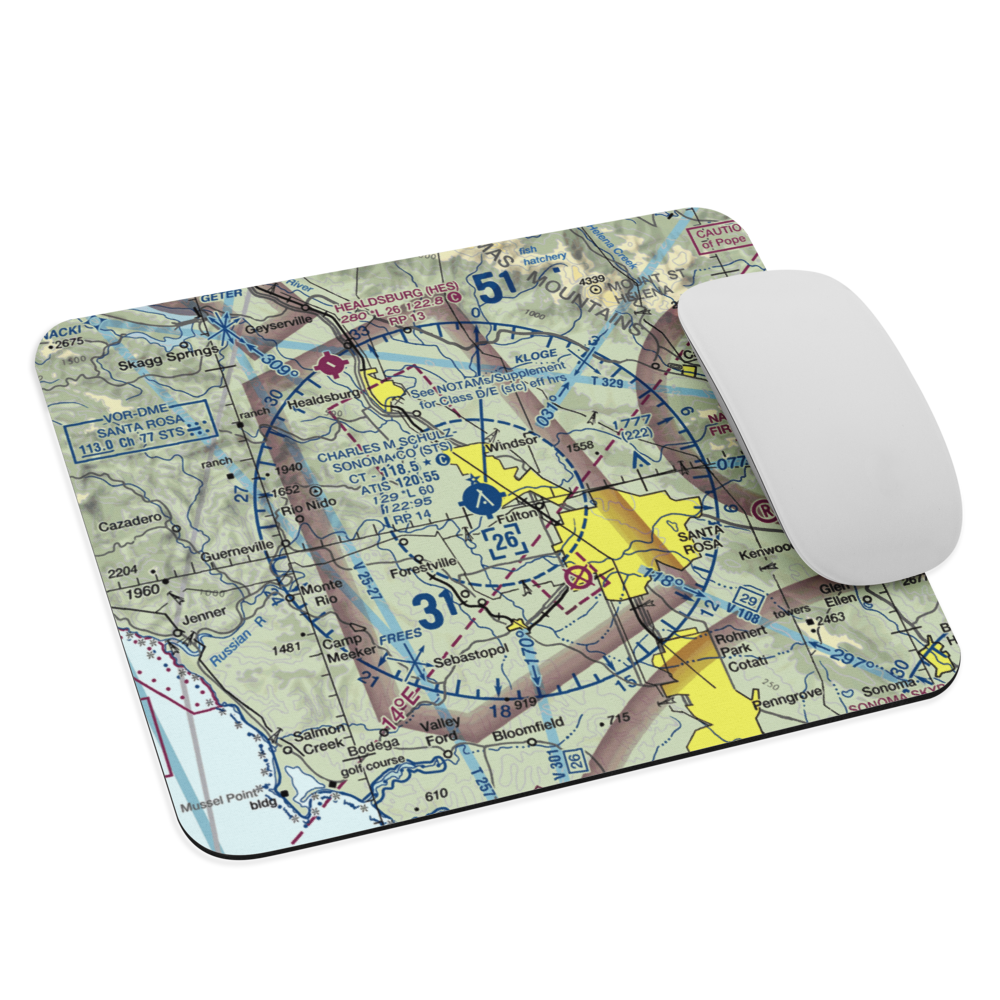 Charles M. Schulz Sonoma County Airport (STS) VFR Sectional Mouse Pad 
