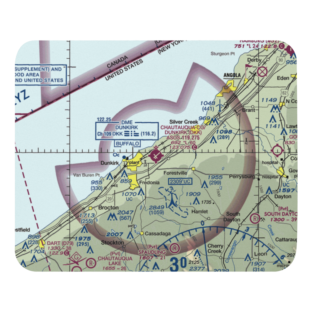 Chautauqua County-Dunkirk Airport (DKK) VFR Sectional Mouse Pad 