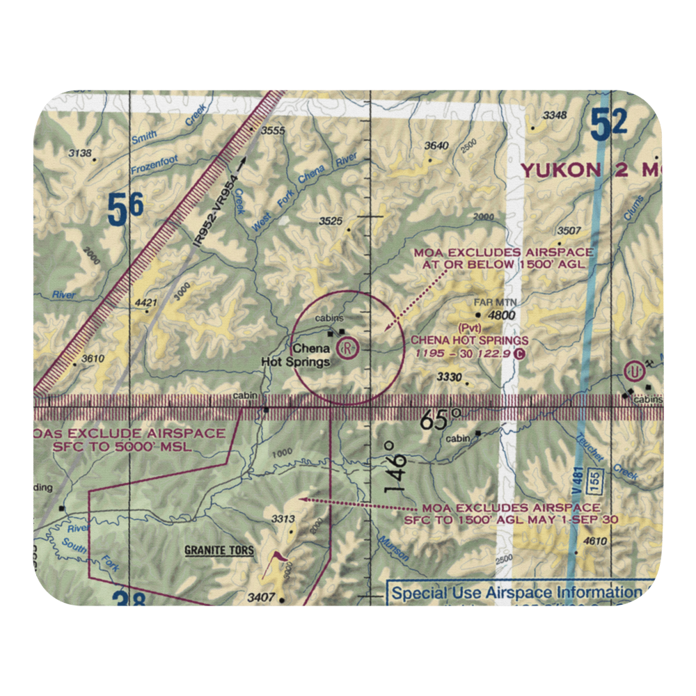Chena Hot Springs Airport (AK13) VFR Sectional Mouse Pad 
