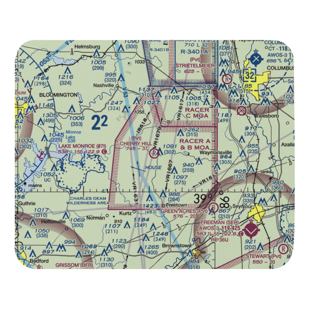Cherry Hill Airport (40IN) VFR Sectional Mouse Pad 