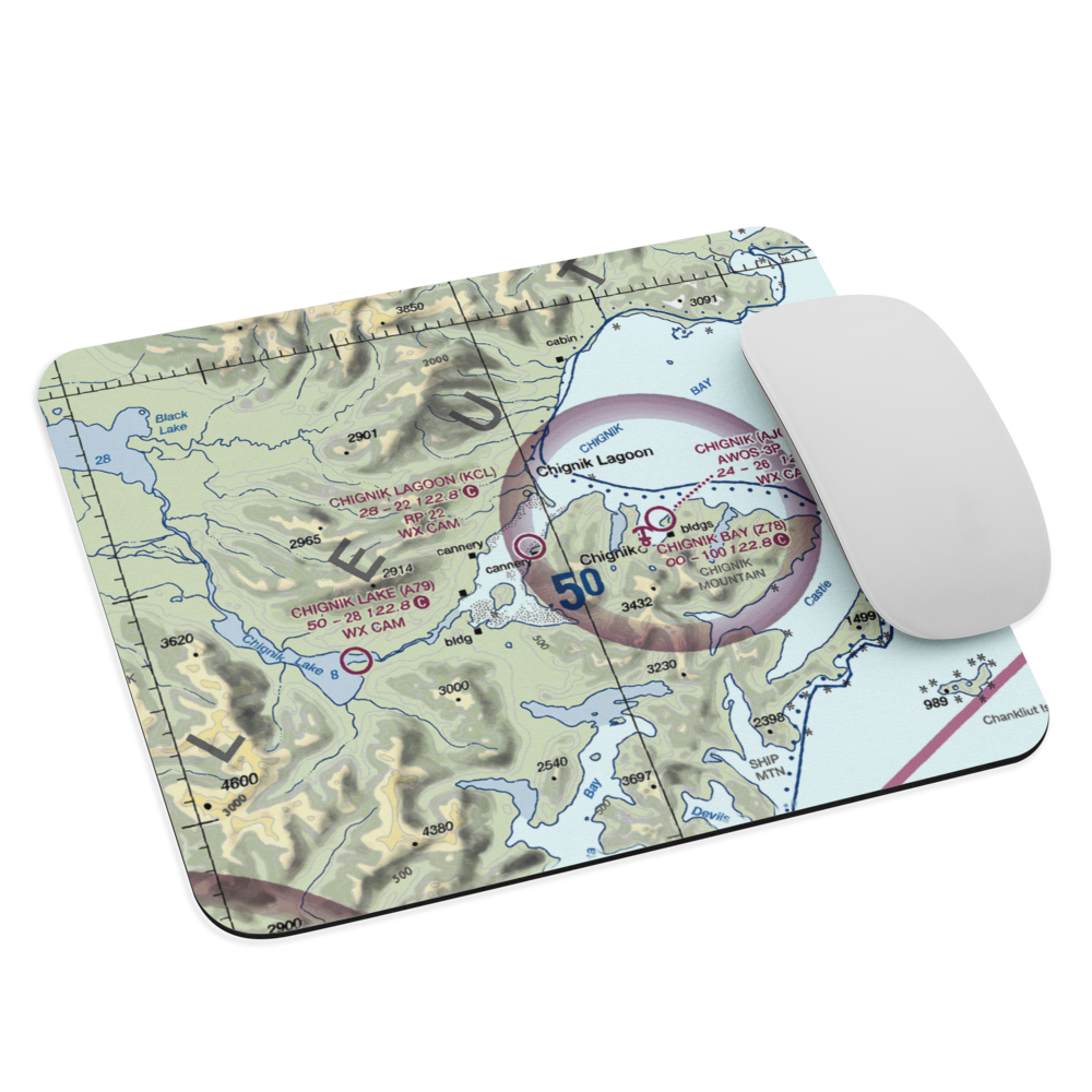 Chignik Lagoon Airport (KCL) VFR Sectional Mouse Pad 