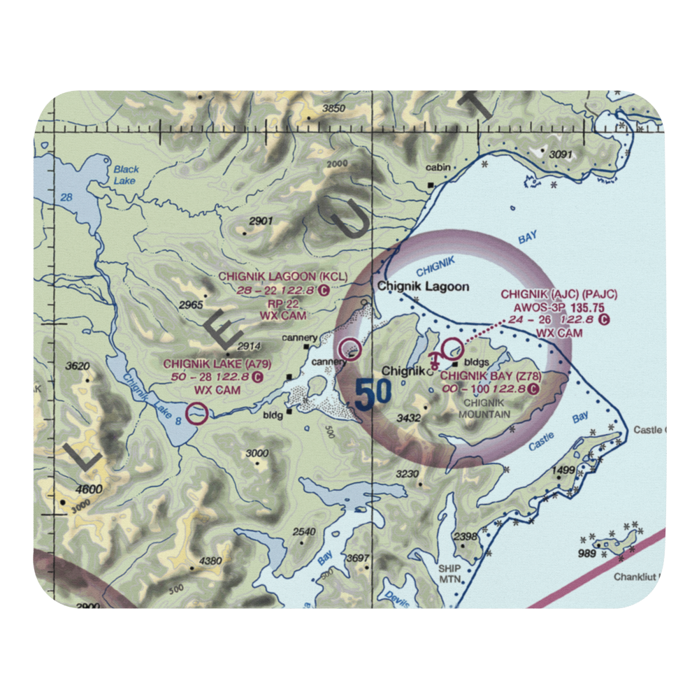 Chignik Lagoon Airport (KCL) VFR Sectional Mouse Pad 