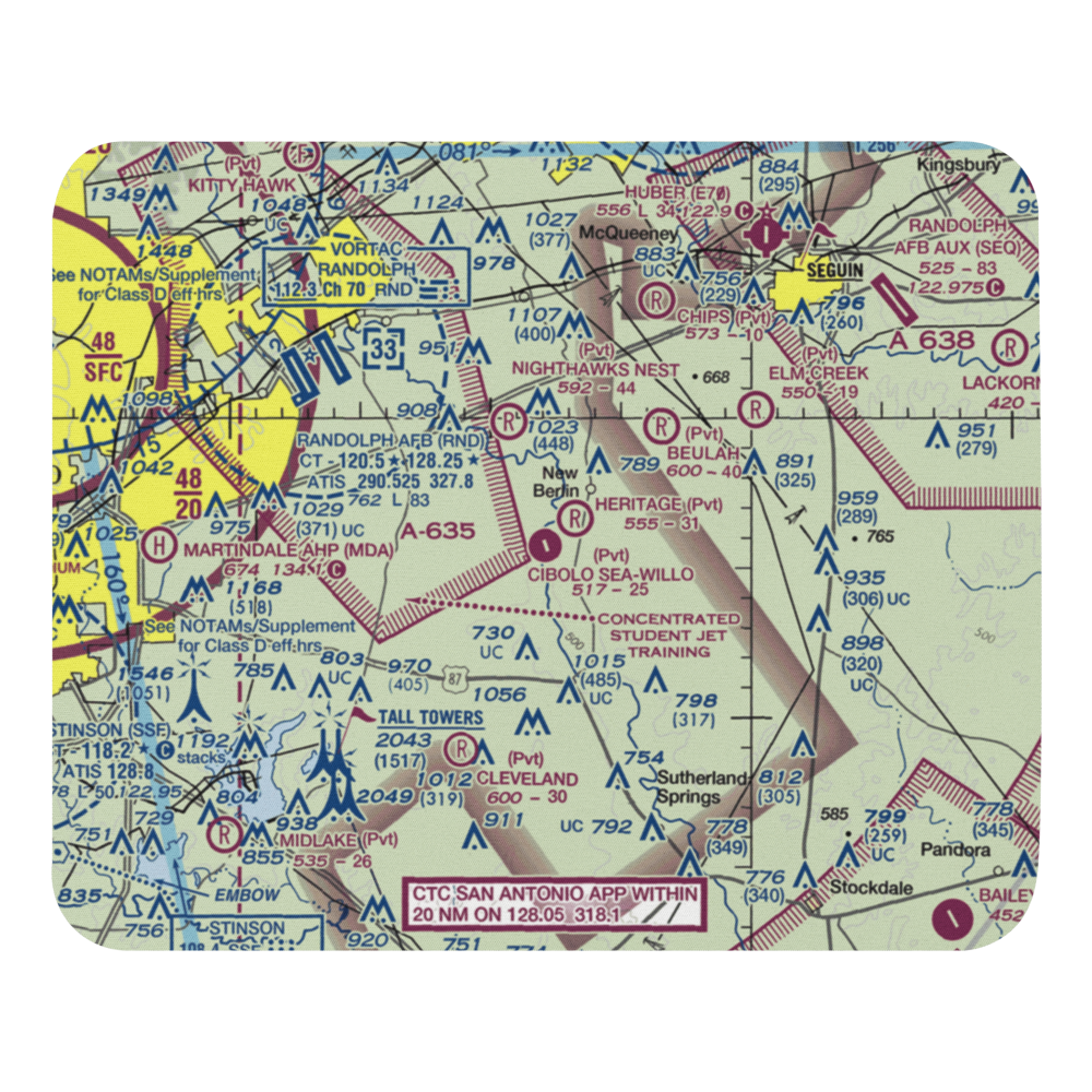 Cibolo Sea-Willo Airpark (TE67) VFR Sectional Mouse Pad 