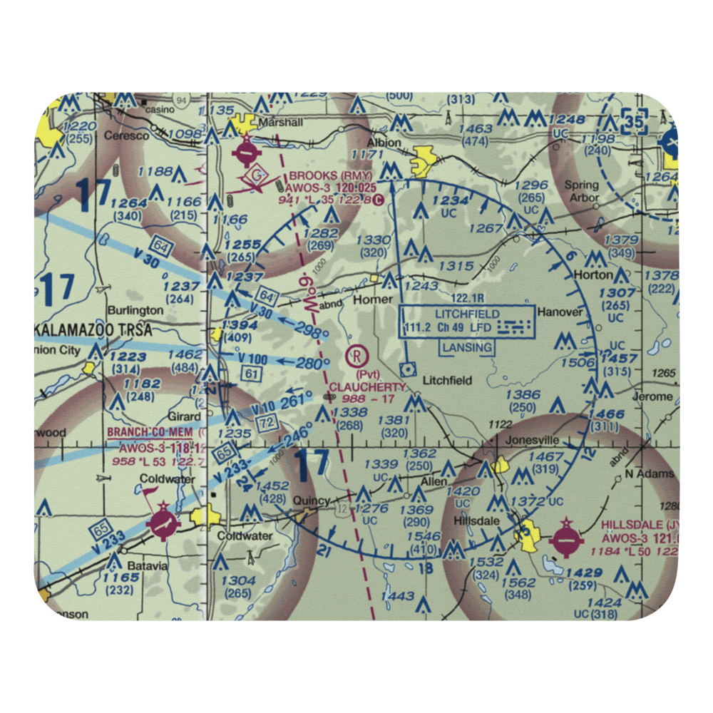 Claucherty Airport (MI35) VFR Sectional Mouse Pad 