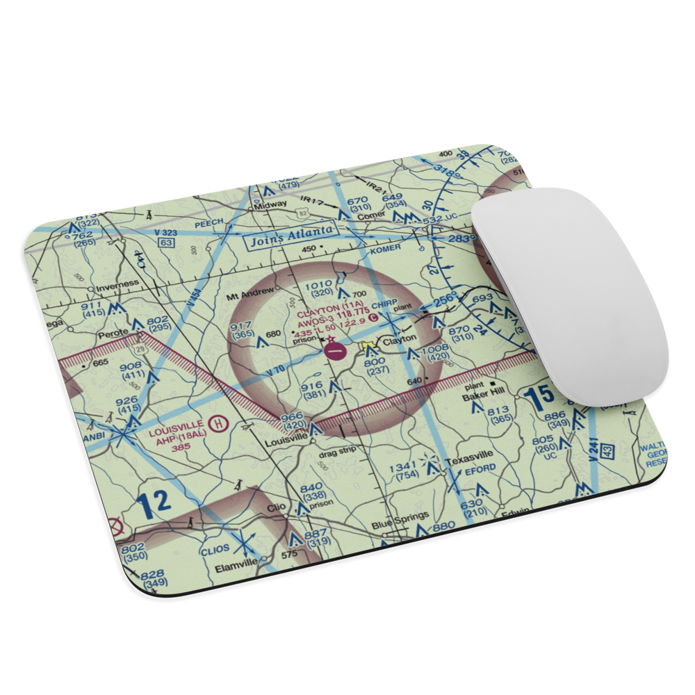 Clayton Municipal Airport (11A) VFR Sectional Mouse Pad 