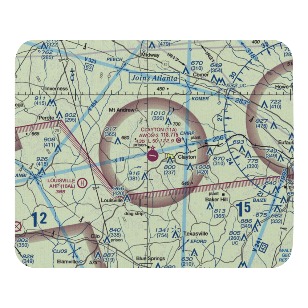 Clayton Municipal Airport (11A) VFR Sectional Mouse Pad 